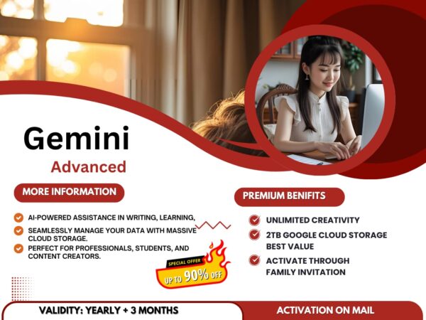 Google Gemini Subscription + 2TB Cloud Storage