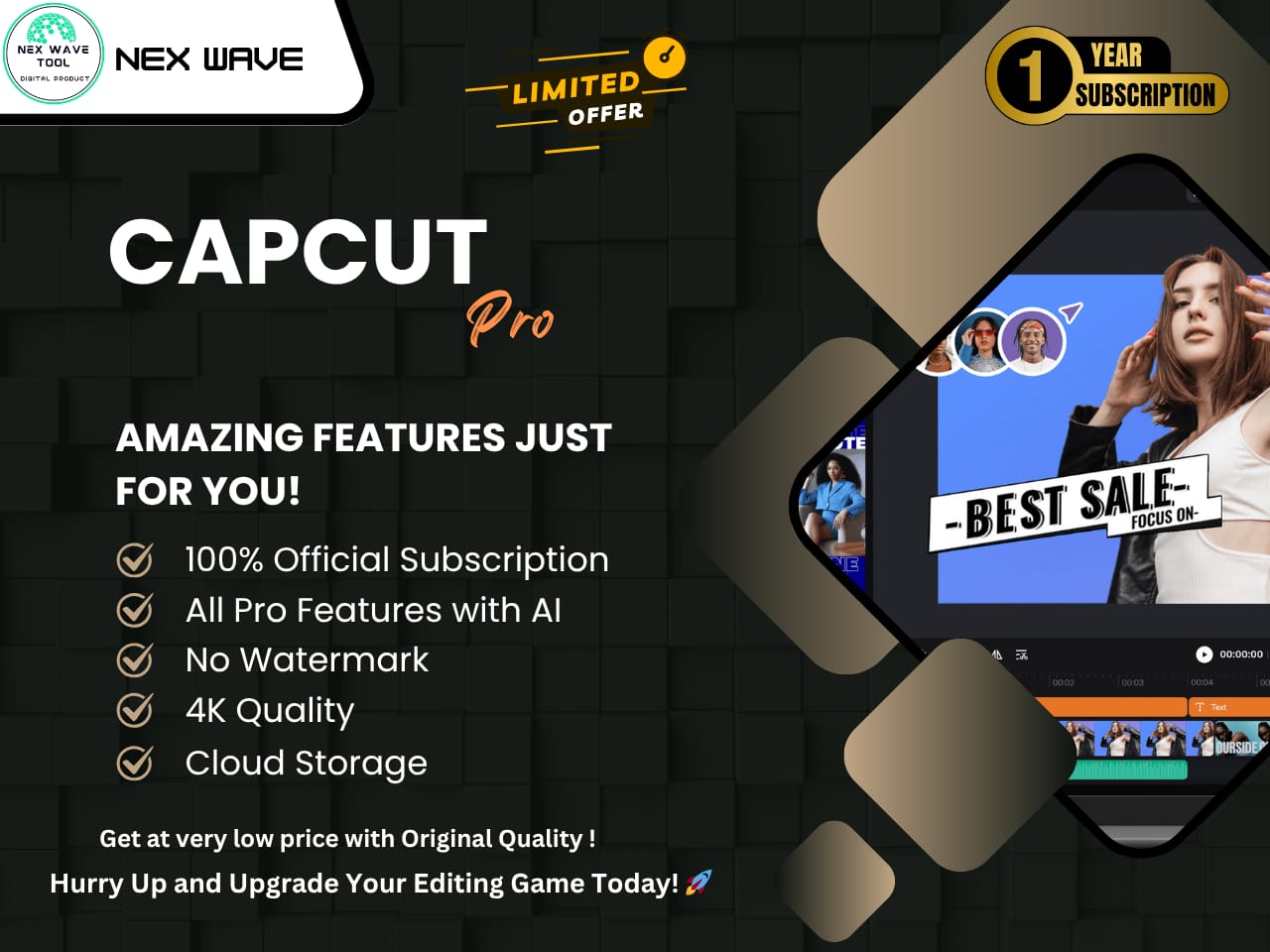 CapCut Pro - 1 Year Subscription