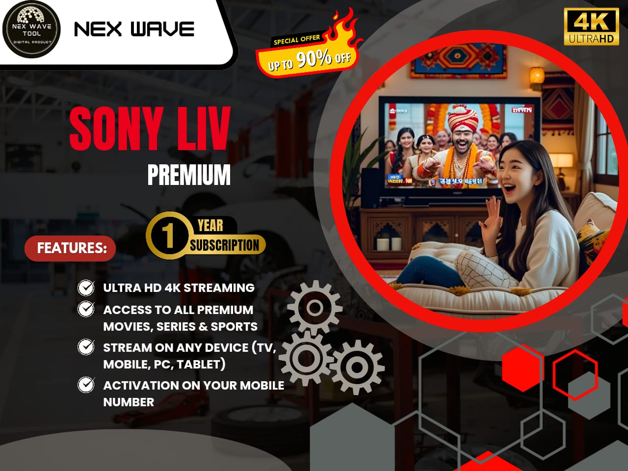 SonyLIV Premium 4K UHD – 1 Year Subscription