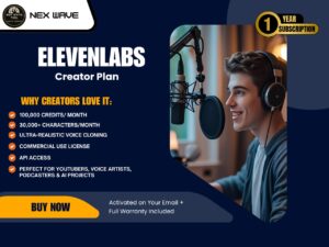 ElevenLabs Creator Plan – 1 Year Subscription