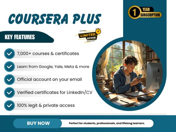 Coursera Plus – 12 Months Plan  (Official Access)